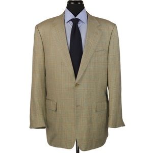 Canali Silk Wool Blend Sport Coat Tan 44L